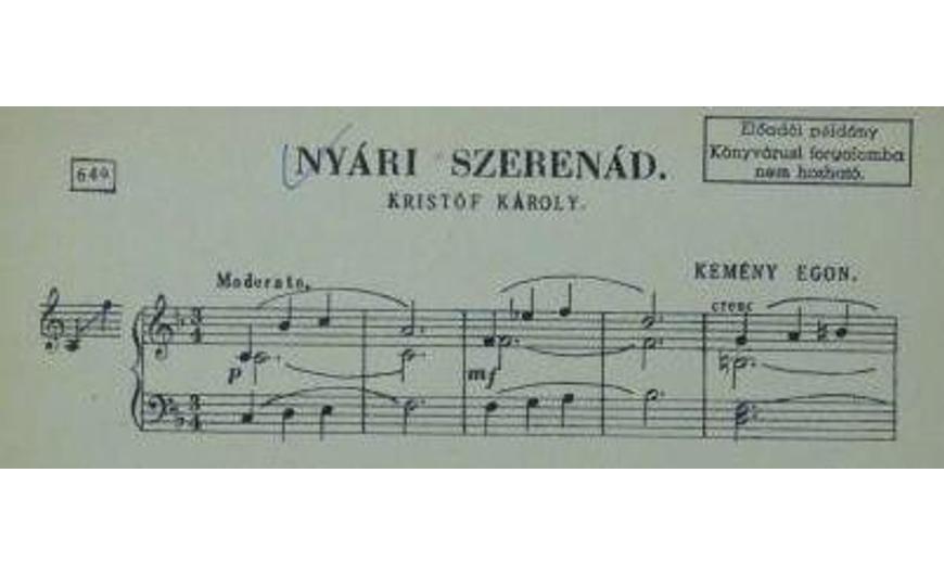 KEMÉNY EGON: NYÁRI SZERENÁD LUKÁCS MARGIT ÉNEKELTE 70 ÉVVEL EZELŐTT