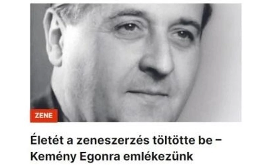 KEMÉNY EGONRA EMLÉKEZÜNK  HALÁLÁNAK 55. ÉVFORDULÓJÁN